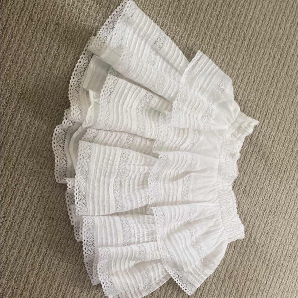 White Lace Ruffle Skirt